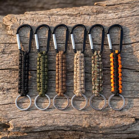 Siutaga 6 Pcs Paracord Keychains with Carabiner, Braided Lanyard Ring Hook Clip for Keys Outdoor Camping Hiking Backpack Knife Flashlight Outdoor - 6 Colors in Saudi Arabia