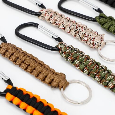 Siutaga 6 Pcs Paracord Keychains with Carabiner, Braided Lanyard Ring Hook Clip for Keys Outdoor Camping Hiking Backpack Knife Flashlight Outdoor - 6 Colors in Saudi Arabia