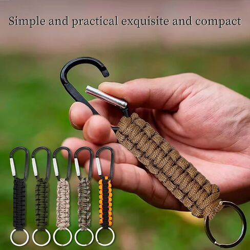 Siutaga 6 Pcs Paracord Keychains with Carabiner, Braided Lanyard Ring Hook Clip for Keys Outdoor Camping Hiking Backpack Knife Flashlight Outdoor - 6 Colors in Saudi Arabia
