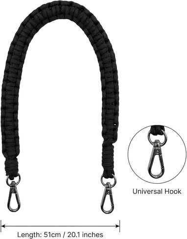 24 Inch Heavy Duty Key Lanyard Tactical Braided Rope Strap for Men, Strong Paracord Keychain with Metal Carabiner Clip for Outdoor Hiking Gear & Everyday Carry in Saudi Arabia