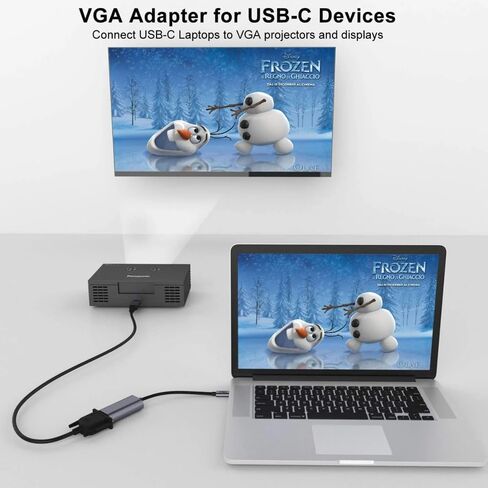 USB 3.0 to VGA Adapter, 1080P Full HD Video Graphics Converter Male to Female, High Stability Display Adapter for Laptop Desktop Monitor Projector TV, Compatible with Windows 11/10/8/7 & MacOS, Grey in Kuwait