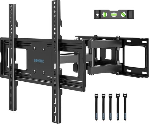 BONTEC Full Motion TV Wall Mount for 37-85 Inch TVs, Heavy Duty Swivel Tilt | Hold up to 132lbs, Articulating Dual Arm Wall Mount TV Bracket, Max VESA 600x400mm, Fits 16" Wood Studs in Saudi Arabia
