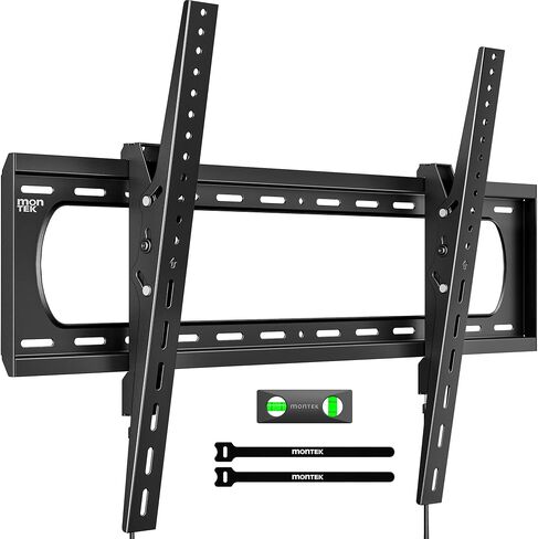 monTEK Heavy Duty Tilting TV Wall Mount for 60-120 Inch TVs up to 300 lb | ±10° tool-free tilt reduces glare; 4X load tested, wide one-piece wall plate, max VESA 900x600mm, fits 16/18/24 in wood studs in Kuwait