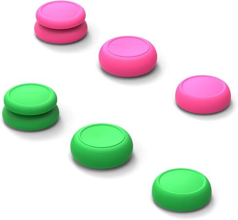 Skull & Co. Skin, CQC and FPS Thumb Grip Set Joystick Cap Analog Stick Cap for Nintendo Switch Joy-Con Controller - Neon Pink+Green, 3 Pairs(6pcs) in Saudi Arabia