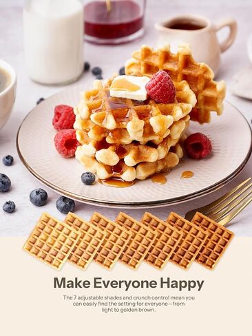 Reemix 1600W Double Belgian Waffle Maker | LCD Display, 5 Preset Programs, 7 Browning Levels, Countdown Timer, More Time Function, Nonstick Plates, Overflow Channel in Saudi Arabia