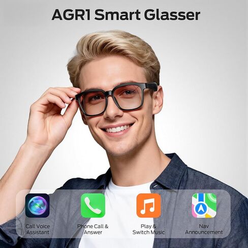 Oraolo Smart Glasses, Polarized Sunglasses with Bluetooth Speaker, Brown | Wireless Music & Calls, UV Protection, and Voice Control, Long-Lasting Battery Ideal for Athletic and Outdoor Use. in Saudi Arabia