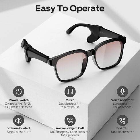 Oraolo Smart Glasses, Polarized Sunglasses with Bluetooth Speaker, Brown | Wireless Music & Calls, UV Protection, and Voice Control, Long-Lasting Battery Ideal for Athletic and Outdoor Use. in Saudi Arabia