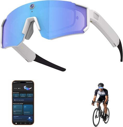 AI Pro Camera Glasses, 32MP Record Sunglasses with 6-Axis EIS Stabilization | ChatGPT Real-Time Translation, AI Object Recognition, Dual-Mic ENC Noise Cancelling, Polarized UV400, Waterproof for Vlogging in Kuwait