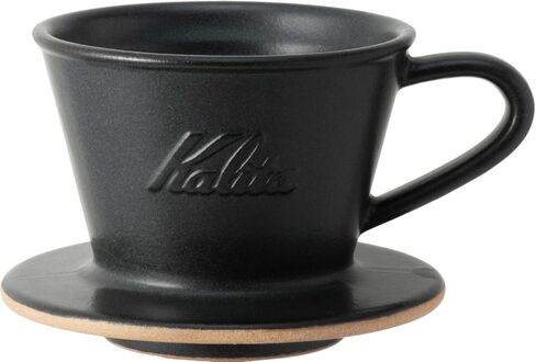 Carita Kalita Coffee Dripper Mino Ware High Heat Retention Pottery for 1 to 2 People, DACHI & KalitaMI 155, Sand Black #01107, Wave Series, Made in Japan, Drip Equipment, For 1 Person in Saudi Arabia