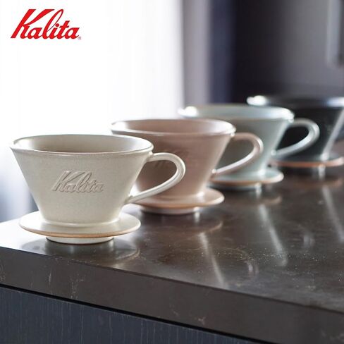Carita Kalita Coffee Dripper Mino Ware High Heat Retention Pottery for 1 to 2 People, DACHI & KalitaMI 155, Sand Black #01107, Wave Series, Made in Japan, Drip Equipment, For 1 Person in Saudi Arabia