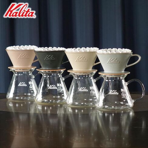 Carita Kalita Coffee Dripper Mino Ware High Heat Retention Pottery for 1 to 2 People, DACHI & KalitaMI 155, Sand Black #01107, Wave Series, Made in Japan, Drip Equipment, For 1 Person in Saudi Arabia