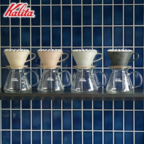 Carita Kalita Coffee Dripper Mino Ware High Heat Retention Pottery for 1 to 2 People, DACHI & KalitaMI 155, Sand Black #01107, Wave Series, Made in Japan, Drip Equipment, For 1 Person in Saudi Arabia