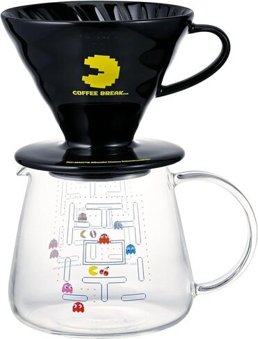 HARIO V60 Pour Over Coffee Dripper Set with PAC-MAN – Ceramic Coffee Maker with Glass Server, Limited Edition Japanese Design in Saudi Arabia