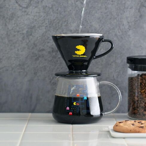 HARIO V60 Pour Over Coffee Dripper Set with PAC-MAN – Ceramic Coffee Maker with Glass Server, Limited Edition Japanese Design in Saudi Arabia