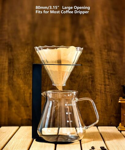 Pour Over Coffee Station Coffee Dripper Stand Stainless Steel (Black Rounded Square) in Saudi Arabia