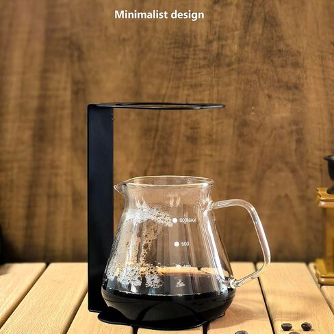 Pour Over Coffee Station Coffee Dripper Stand Stainless Steel (Black Rounded Square) in Saudi Arabia