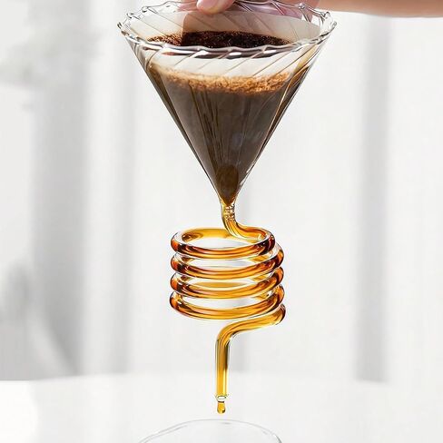 Pour Over Coffee Maker 3-Piece Set, Adjustable Stand Glass V60 Origami Coffee Dripper with 600ml Measuring Coffee Server, Complete Glass Pour Over Coffee Set for Manual Drip Coffee Brewing in Saudi Arabia
