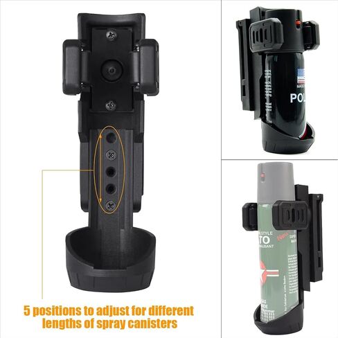 Quick Release OC/Mace Spray Holder w/Duty Belt/MOLLE Vest Rotatable Clip MK4 Canister Holster Tactical Pepper Spray Carry Case fit 1.5" Diameter OC Can for Police Leo Security Military in Saudi Arabia