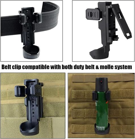 Quick Release OC/Mace Spray Holder w/Duty Belt/MOLLE Vest Rotatable Clip MK4 Canister Holster Tactical Pepper Spray Carry Case fit 1.5" Diameter OC Can for Police Leo Security Military in Saudi Arabia