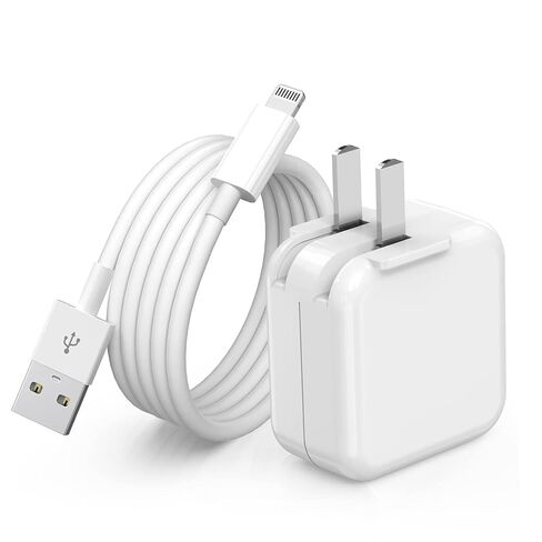 iPad Charger,iPhone Charger Pad Cord Fast Charging 12W USB Wall Charge Foldable Portable Travel Plug with 6.6FT Lightning i Pad Fast Charging Cable Compatible with iPhone,iPad Mini 1/2/3/4/5,Air 1/2/3 in Saudi Arabia