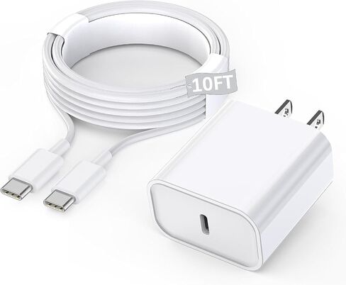 USB C Fast Charger for Apple iPad Pro 13/12.9/11 in 2026-2018,iPad 11th(A16),iPad Air 5th/Mini 7th,iPhone 17/16/15 Series,USB C Charger Fast Charging Adapter Wall Block with 6FT USBC to C Cable Cord in Saudi Arabia