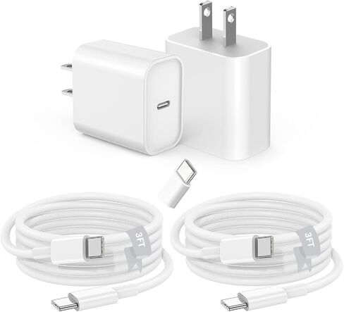 شاحن USB C سريع لجهاز Apple iPad Pro 13/12.9/11 في 2026-2018، iPad 11th (A16)، iPad Air 5th/Mini 7th، سلسلة iPhone 17/16/15، كتلة حائط محول شحن سريع لشاحن USB C مع سلك كابل USBC إلى C بطول 6 أقدام in Kuwait