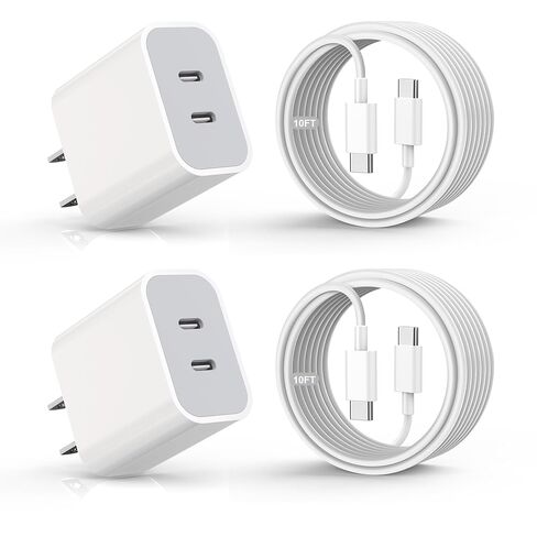 iPhone 17 Charger,Apple Charger Fast Charging,2Pack Dual Port Power Delivery Apple Charging Block,6FT USB C to C iPhone 17 Charge Cable,USB C Charge for iPhone 17/17 Air/16/15 Pro/iPad Pro/Air/Mini in Saudi Arabia
