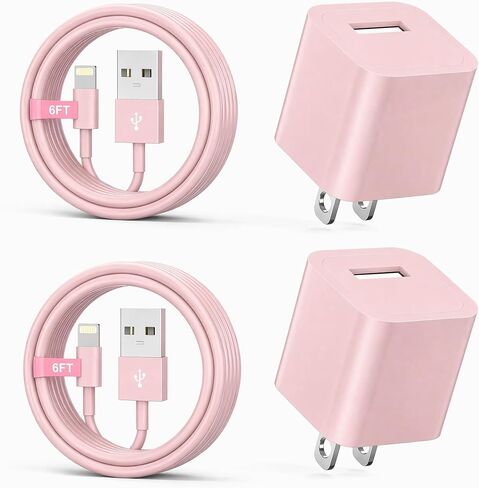 iPhone Charger,[MFi Certified] 2Pack 6FT Lightning Cable | Data Sync Charging Cord With USB Wall Charger Travel Plug Adapter Compatible with iPhone 14/13/12/11/Mini/XS/Max/XR/X/8/7/SE in Saudi Arabia