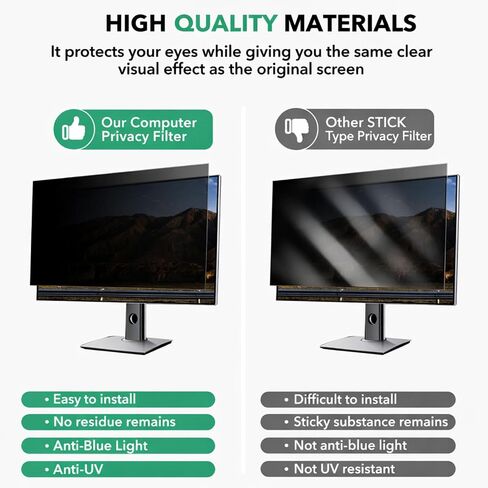25 inch Computer Privacy Screen Filter for 16:9 Aspect Ratio Widescreen Monitor,25in Curved Computer Monitor Privacy Shield Anti Glare Eye Protection, Anti-Scratch Removable Protector Film in Saudi Arabia