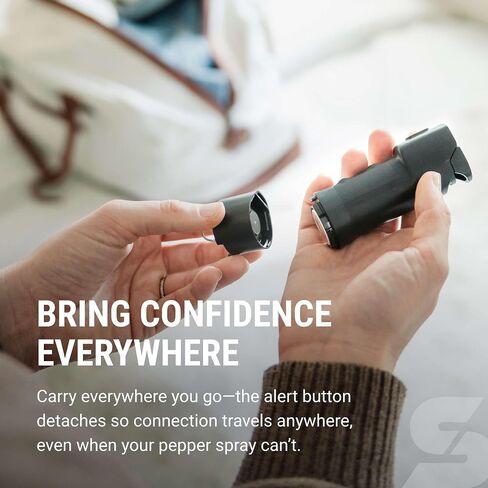 Sabre SMART Pepper Spray 2.0 w/Emergency Location Alerts, Maximum Police Strength OC Spray, Up to 3X Protection, 10 Second Spray Time, Fast Flip Top, Finger Grip, Up to 14 ft Range, App Connectivity in Saudi Arabia