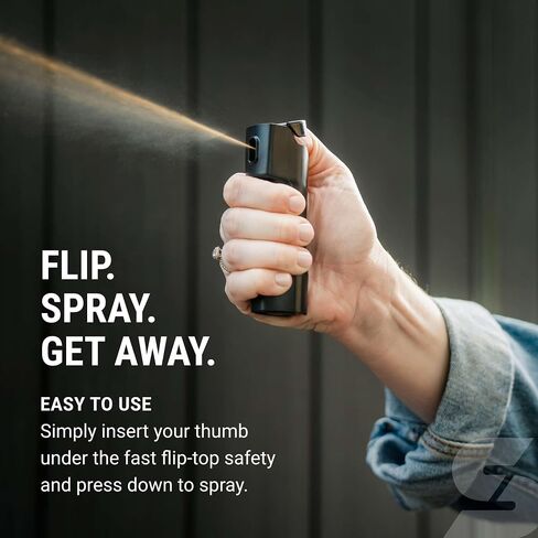 Sabre SMART Pepper Spray 2.0 w/Emergency Location Alerts, Maximum Police Strength OC Spray, Up to 3X Protection, 10 Second Spray Time, Fast Flip Top, Finger Grip, Up to 14 ft Range, App Connectivity in Saudi Arabia