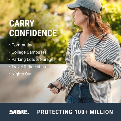 Sabre SMART Pepper Spray 2.0 w/Emergency Location Alerts, Maximum Police Strength OC Spray, Up to 3X Protection, 10 Second Spray Time, Fast Flip Top, Finger Grip, Up to 14 ft Range, App Connectivity in Saudi Arabia