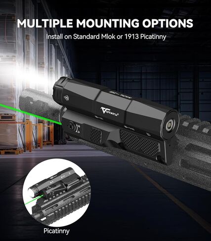 VOTATU MDL-IG 3000 Lumens Tactical Flashlight Laser Combo for Rifle, Green Laser/Light/IR Laser Sight Built-in Pressure Pad Switch, Compatible with M-LOK & Picatinny Rail in Saudi Arabia