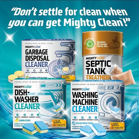 Dishwasher Cleaner And Deodorizer 24 Pack - 1 Year Supply Deep Clean Dishwasher Cleaner Tablets, Septic Safe Dishwasher Cleaning Tablets, Dish Washer Cleaner To Remove Limescale, Mineral Buildup, Odor in Saudi Arabia