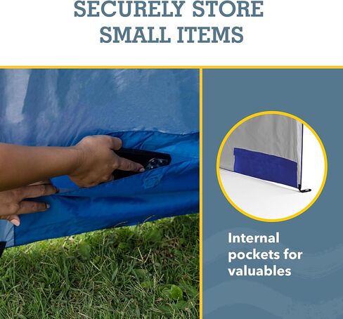 Sport-Brella Super-Brella UPF 50+ Sun and Rain Canopy Umbrella, 8 Foot Portable Beach Shelter with Side Panels, Wind Flaps with Mesh Windows for Ventilation, and Carry Bag, Blue in Saudi Arabia