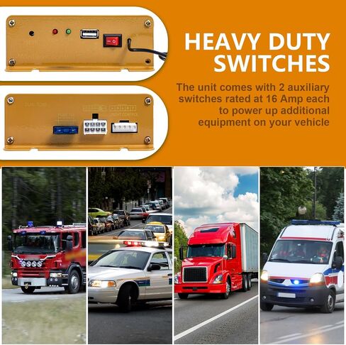 CXRCY 12V 200W Police Siren PA System, Wireless Mic, 18 Tones, 120-130dB in Saudi Arabia