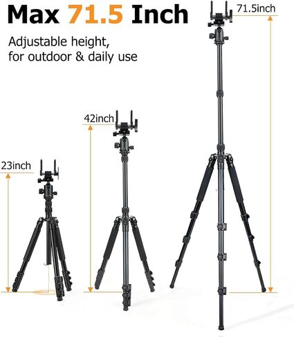 Trakiom Heavy-Duty Adjustable Tripod with Stable Clamp Head for Outdoor | Rotatable Ball Head, Height Adjustable Aluminum Legs, Detachable For Monopods, Non-Slip Feet, With Portable Carry Bag in Saudi Arabia