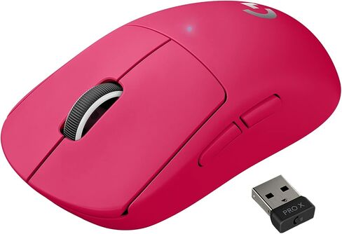 Logitech G PRO X Superlight Wireless Gaming Mouse, Ultra-Lightweight, Hero 25K Sensor, 25,600 DPI, 5 Programmable Buttons, Long Battery Life, Compatible with PC/Mac - Magenta in Kuwait