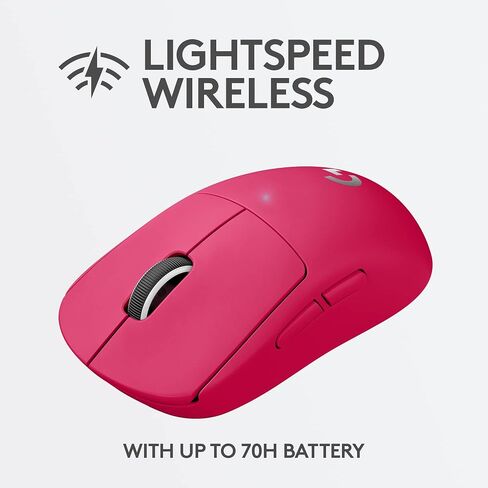 Logitech G PRO X Superlight Wireless Gaming Mouse, Ultra-Lightweight, Hero 25K Sensor, 25,600 DPI, 5 Programmable Buttons, Long Battery Life, Compatible with PC/Mac - Magenta in Kuwait