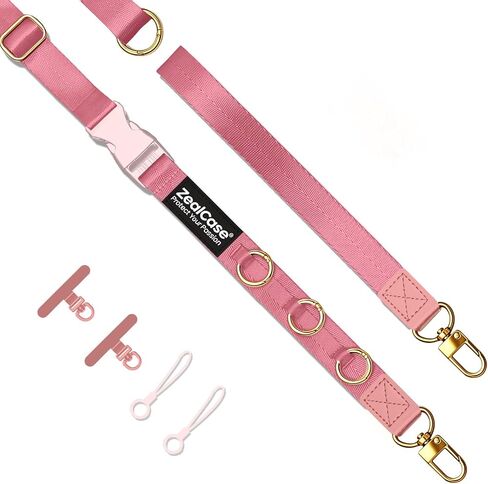 Cell Phone Lanyard Crossbody Built 3 Hooks & Anti-Slip Wrist Strap | 2-In-1 Adjustable Anti-Theft Phone Strap & Metal Teteher Tag, Quick Release in Kuwait
