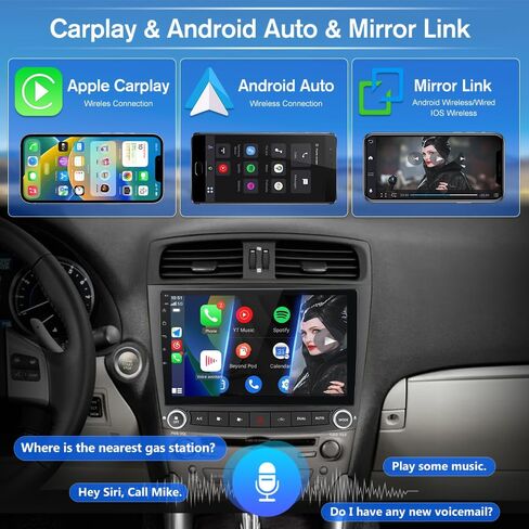 Car Radio Stereo for Lexus IS250 IS300 IS200 IS220 IS350 2005-2012 CarPlay | for Lexus IS250 IS300 IS200 IS220 IS350 2005-2012 Wireless CarPlay Android Auto 10-inch Touch Screen Bluetooth WiFi Camera in Kuwait