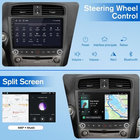 Car Radio Stereo for Lexus IS250 IS300 IS200 IS220 IS350 2005-2012 CarPlay | for Lexus IS250 IS300 IS200 IS220 IS350 2005-2012 Wireless CarPlay Android Auto 10-inch Touch Screen Bluetooth WiFi Camera in Kuwait
