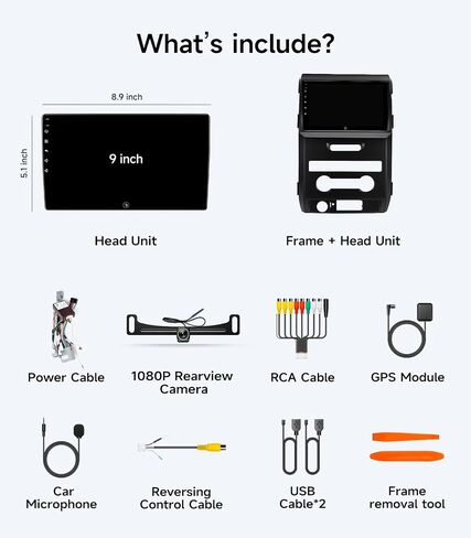 ستيريو راديو السيارة لسيارة Ford F150 2009-2014، Wireless CarPlay Android Auto | شاشة لمس IPS HD مقاس 9 بوصات، وتخزين 64 جيجا، و5G WiFi GPS، وBluetooth FM AM SWC، والتوصيل والتشغيل، وكاميرا احتياطية بدقة 1080 بكسل in Kuwait