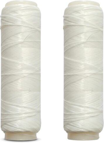 2-Pack Clear Elastic Fishing Line, Invisible Bait Thread 0.2mm (~0.008in), 656ft per Spool, Transparent Stretch Line for Rigging & Bait Tying, for Salmon, Sturgeon & Bass in Saudi Arabia
