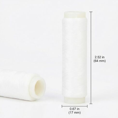 2-Pack Clear Elastic Fishing Line, Invisible Bait Thread 0.2mm (~0.008in), 656ft per Spool, Transparent Stretch Line for Rigging & Bait Tying, for Salmon, Sturgeon & Bass in Saudi Arabia