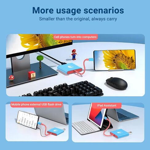 Docking Station for Nintendo Switch, 3-Port USB C Multiport Digital AV Converter Adapter with 4K HDMI USB 3.0 100W Charging Port, Switch Travel Dock with HDMI for MacBook Pro, Dell XPS, HP, etc in Saudi Arabia