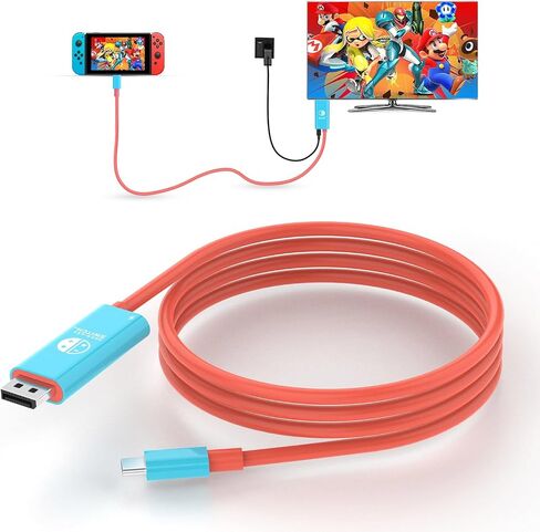 USB C to DisplayPort Cable for Nintendo Switch Dock Support 8K@60Hz 6.6FT, Switch Dock with 100W PD for Nintendo Switch NS/OLED Mode- (USB C to DP1.4 Black and White) Not for Switch 2 in Saudi Arabia