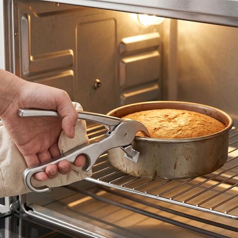 4 Pack Pizza Pan Gripper, Aluminum Hot Plate Grabber Clip for Safe Handling, 7.7 Inch Long Ergonomic Oven Mitt Alternative, Camping Cooking Tools for Baking Dishes, Microwave, and Serving in Saudi Arabia