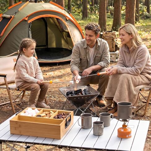 LemonRoad 13.4x11.2x3.5 in Smores Kit Station with Lid & 6 Pcs Sticks in Kuwait