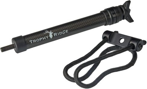 Trophy Ridge Shock Stop Archery Bow Stabilizer - 8" Carbon Fiber Bar, Innovative Dampening Technology, Includes 2 Removable 1oz Weights, Wrist Strap, and Mounting Bar in Saudi Arabia